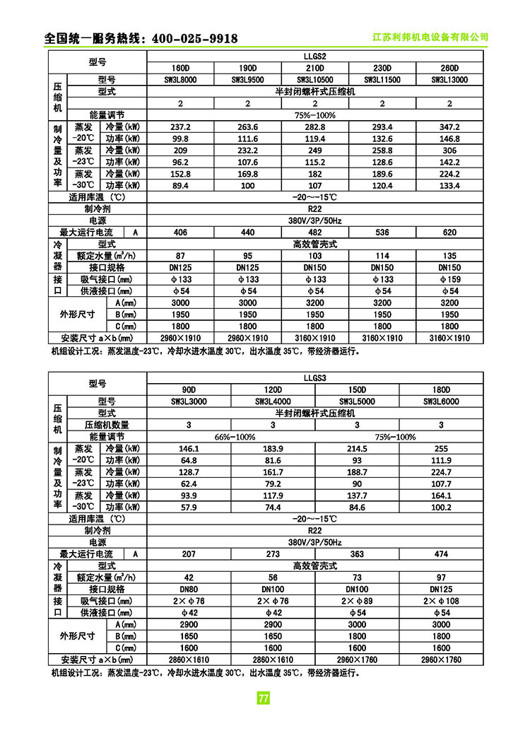 萊富康水冷螺桿并聯(lián)機(jī)組